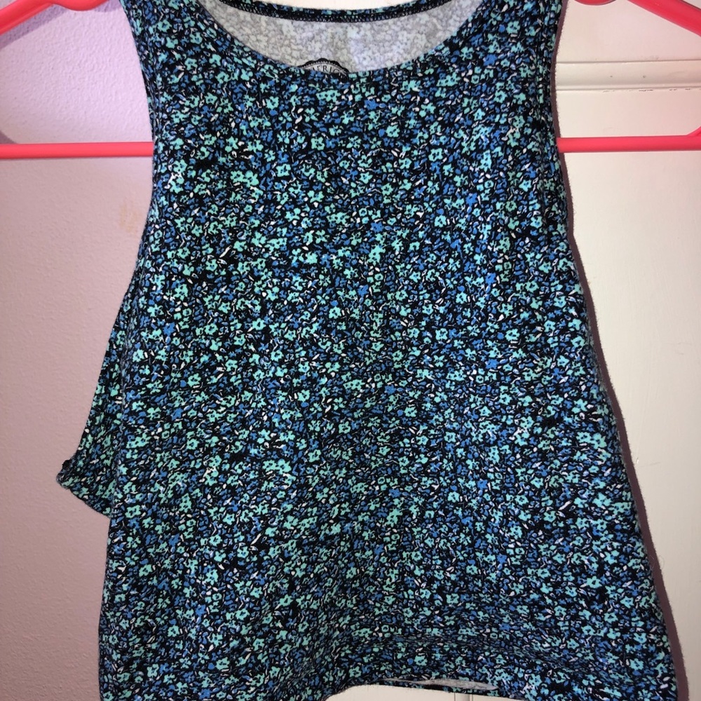 Blue floral crop top